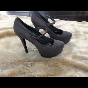 JustFab Platform Faux Suede Heels